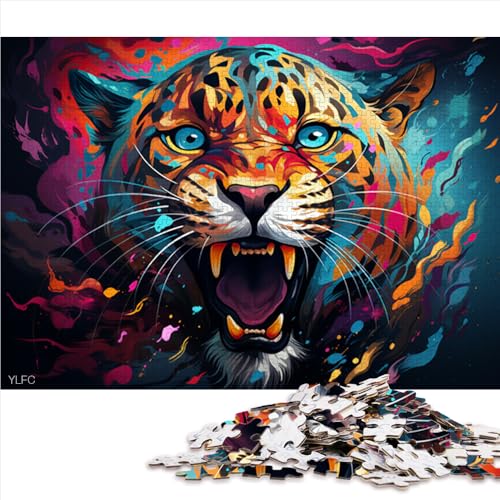 1000-teiliges Puzzlespiel, farbenfrohes legendäres Leoparden-Papierpuzzle, für Erwachsene und Kinder ab 12 Jahren, Denkspiel als Spielzeug. Größe: 50 x 75 cm. von LZYANG