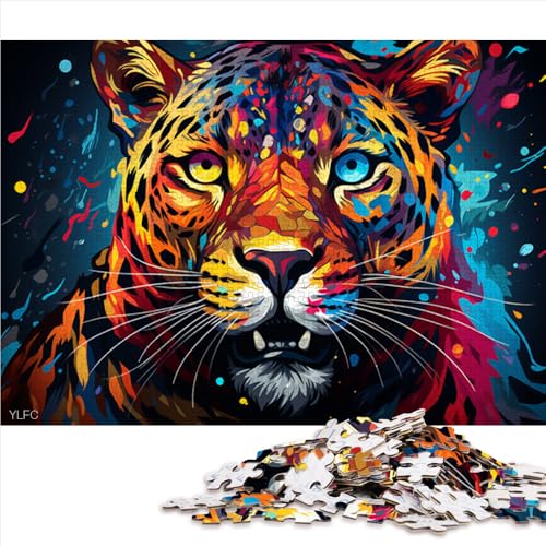 1000-teiliges Puzzlespiel, farbenfrohes legendäres Leoparden-Papierpuzzle, für Erwachsene und Kinder ab 12 Jahren, Puzzle-Wanddekoration. Größe: 26 x 38 cm. von LZYANG