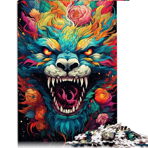 1000-teiliges Puzzlespiel, farbenfrohes psychedelisches Drachen-Papierpuzzle, für Erwachsene und Kinder ab 12 Jahren, Lernspiel. Größe: 26 x 38 cm. von LZYANG