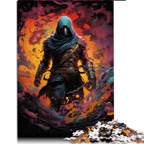 1000-teiliges Puzzlespiel, farbenfrohes psychedelisches Ninja-Papierpuzzle, für Teenager und Kinder, pädagogisches Puzzle-Familienspiel. Größe: 26 x 38 cm von LZYANG