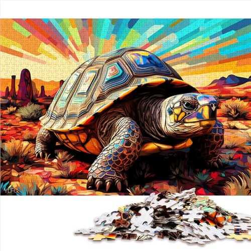 1000-teiliges Puzzlespiel, farbenfrohes psychedelisches Schildkröten-Papierpuzzle, für Erwachsene und Kinder ab 12 Jahren, tolles Geschenk für Erwachsene. Größe: 26 x 38 cm von LZYANG