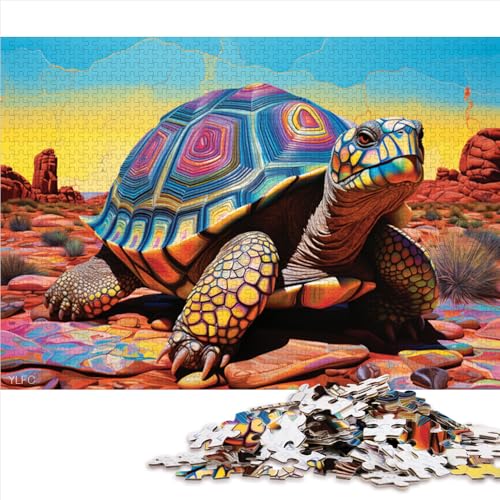 1000-teiliges Puzzlespiel, farbenfrohes psychedelisches Schildkröten-Papierpuzzle, für Erwachsene und Kinder ab 12 Jahren, tolles Geschenk für Erwachsene. Größe: 50 x 75 cm von LZYANG