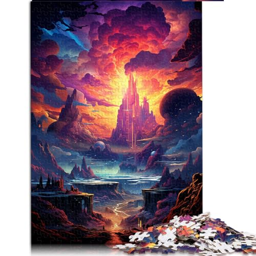 1000-teiliges Puzzlespiel, farbenfrohes psychedelisches Weltraum-Papierpuzzle, geeignet für Erwachsene und Kinder ab 12 Jahren, Lernspiel für Erwachsene Kinder. Größe: 26 x 38 cm. von LZYANG