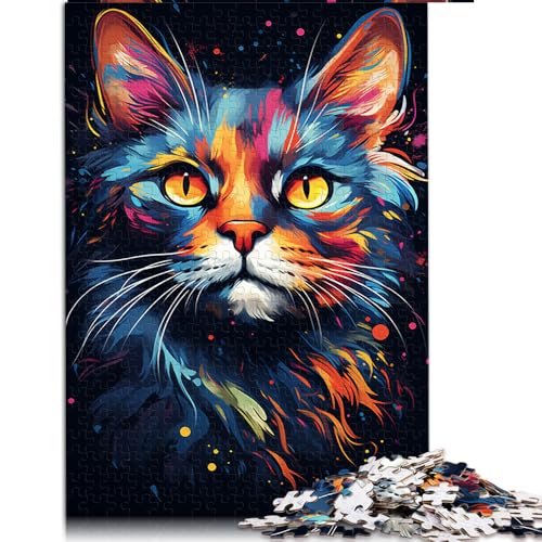 2000 Teile als Geschenk für Erwachsene, farbenfrohes Papierpuzzle mit exotischer Katze, geeignet für Erwachsene und Kinder ab 12 Jahren, Geschenkideen. Größe: 70 x 100 cm. von LZYANG