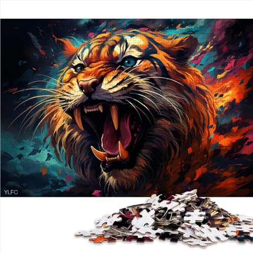 2000-teiliges Puzzle, Fantasy-Papierpuzzle „Wilder Tiger“, für Erwachsene und Kinder, Lernspiele, Größe: 70 x 100 cm von LZYANG