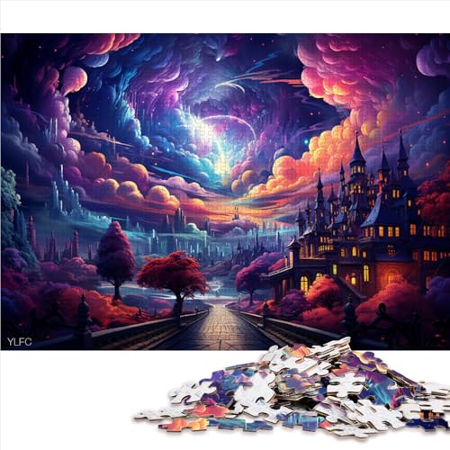 2000-teiliges Puzzle, Papierpuzzle „Cloud Psychedelic Village“, für Erwachsene und Kinder ab 12 Jahren, Puzzle-Praxisspiel. Größe: 70 x 100 cm. von LZYANG