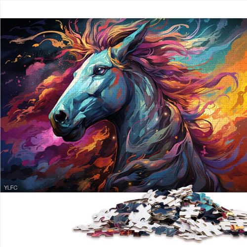 2000-teiliges Puzzle, Papierpuzzle „Rainbow Fantasy Horse“, für Erwachsene und Kinder ab 12 Jahren, Lernspiele, Größe: 70 x 100 cm von LZYANG