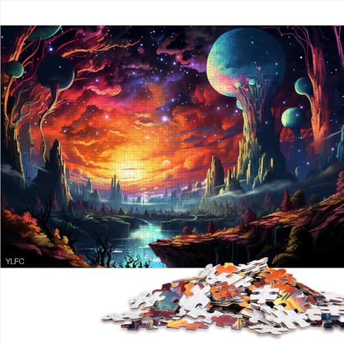 2000-teiliges Puzzle, Papierpuzzle mit Fantasie-Sonnenuntergangslandschaft, für Erwachsene und Kinder ab 12 Jahren, Geschenk zum Geburtstag. Größe: 70 x 100 cm. von LZYANG