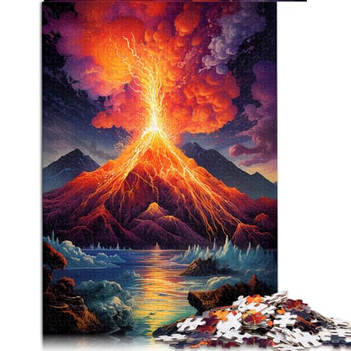 2000-teiliges Puzzle, Papierpuzzle mit dem psychedelischen Vulkanausbruch, geeignet für Erwachsene und Kinder ab 12 Jahren, Holzpuzzle als Familienspiel und Heimdekoration. Größe: 70 x 100 cm. von LZYANG