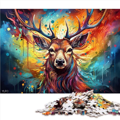 2000-teiliges Puzzle, Papierpuzzle mit fantasievollem Hirsch in Farbe, für Erwachsene, Familien oder Kinder, Puzzlespielzeug zur Heimdekoration, Größe: 70 x 100 cm von LZYANG