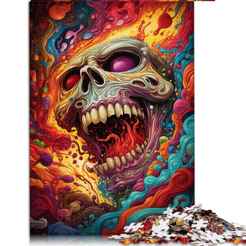 2000-teiliges Puzzle, Papierpuzzle mit psychedelischem Gemälde und Totenkopfdämon, für Erwachsene und Kinder ab 12 Jahren, Puzzle-Wanddekoration. Größe: 70 x 100 cm. von LZYANG