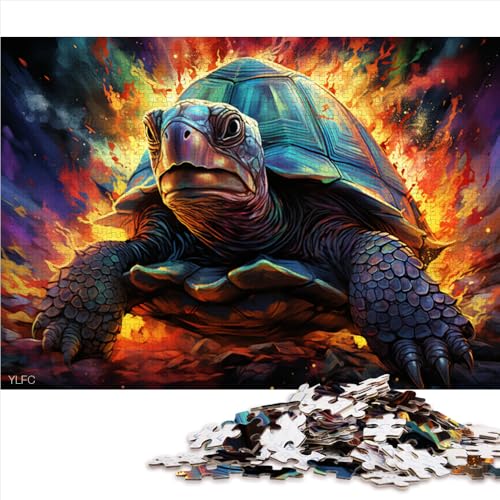 2000-teiliges Puzzle, buntes Feuerschildkröten-Papierpuzzle, für Erwachsene und Kinder, Lernspiel für Erwachsene und Kinder. Größe: 70 x 100 cm. von LZYANG