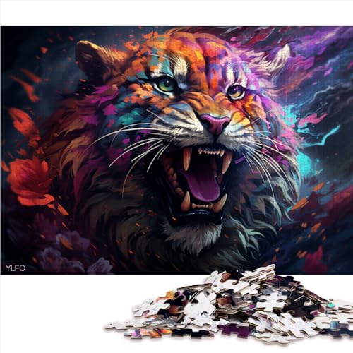 2000-teiliges Puzzle, buntes Tiger-Papierpuzzle, für Erwachsene und Kinder ab 12 Jahren, tolles Geschenk für Erwachsene. Größe: 70 x 100 cm. von LZYANG