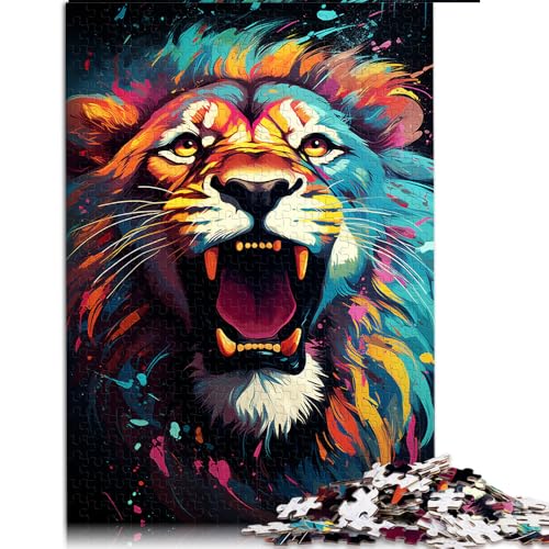 2000-teiliges Puzzle, exotisches, farbenfrohes Löwen-Papierpuzzle, für Erwachsene und Kinder ab 12 Jahren, Lernspielzeug, Größe: 70 x 100 cm von LZYANG