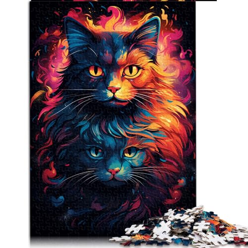 2000-teiliges Puzzle, farbenfrohes, bizarres, psychedelisches Katzen-Papierpuzzle, geeignet für Erwachsene und Kinder ab 12 Jahren, Puzzlespielzeug zur Heimdekoration. Größe: 70 x 100 cm. von LZYANG