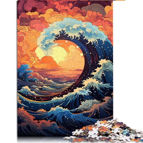 2000-teiliges Puzzle, farbenfrohes, psychedelisches Papierpuzzle mit Wellen bei Sonnenuntergang, für Erwachsene und Kinder ab 12 Jahren, Denkspiel als Spielzeug. Größe: 70 x 100 cm. von LZYANG