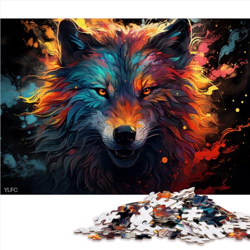 2000-teiliges Puzzle, farbenfrohes Fantasy-Kunst-Wolf-Papierpuzzle, für Erwachsene und Kinder ab 12 Jahren, Lernspiele für Erwachsene und Kinder, Größe: 70 x 100 cm von LZYANG