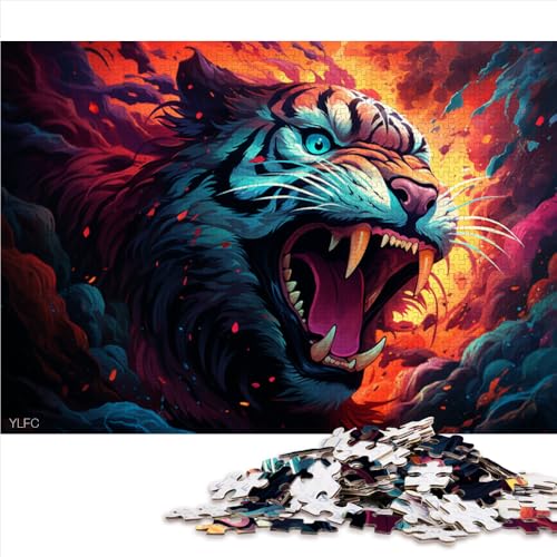 2000-teiliges Puzzle, farbenfrohes Fantasy-Papierpuzzle mit gewalttätigem Tiger, für Erwachsene und Kinder, tolles Geschenk für Erwachsene und Kinder. Größe: 70 x 100 cm. von LZYANG