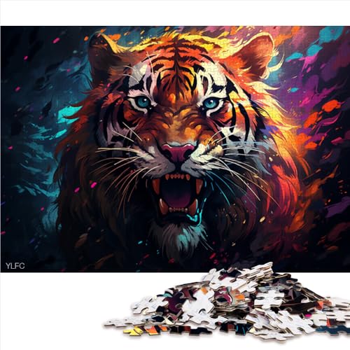 2000-teiliges Puzzle, farbenfrohes Feuertiger-Papierpuzzle, für Erwachsene und Kinder ab 12 Jahren, tolles Geschenk für die ganze Familie. Größe: 70 x 100 cm. von LZYANG