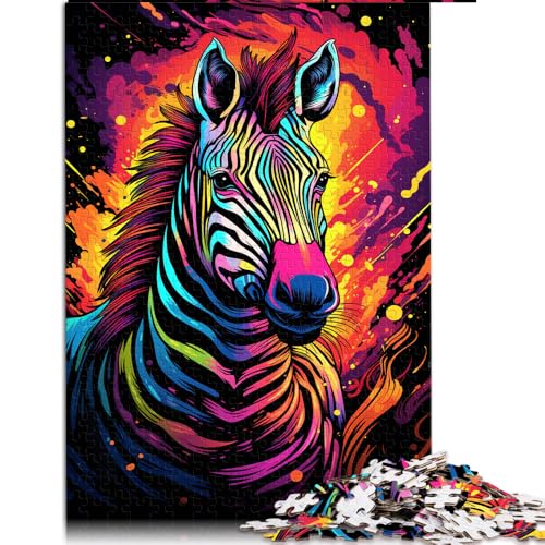 2000-teiliges Puzzle, farbenfrohes Papierpuzzle mit psychedelischem Zebra-Gemälde, für Erwachsene und Kinder ab 12 Jahren, Lernspiele für Erwachsene und Kinder, Größe: 70 x 100 cm von LZYANG