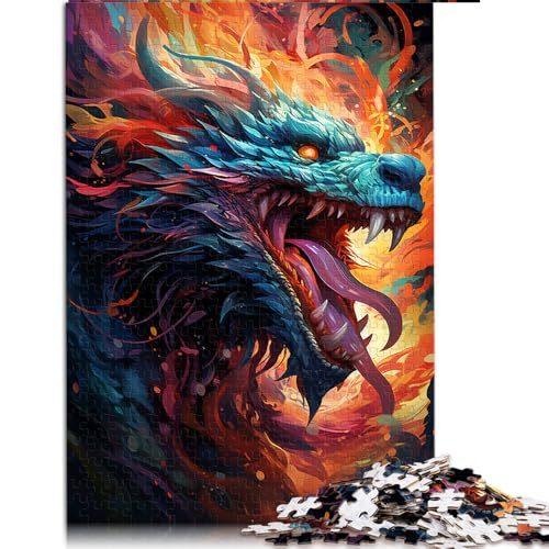 2000-teiliges Puzzle, farbenfrohes chinesisches Drachen-Papierpuzzle, für Erwachsene und Kinder, Denkspiel, Größe: 70 x 100 cm von LZYANG