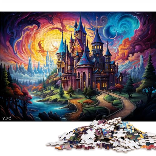 2000-teiliges Puzzle, farbenfrohes psychedelisches Schloss-Papierpuzzle, für Erwachsene und Kinder, Holzpuzzle für Familienspiele und zur Heimdekoration. Größe: 70 x 100 cm. von LZYANG