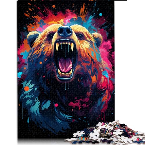 2000-teiliges Puzzle, farbenfrohes psychedelisches Tierbär-Papierpuzzle, für Erwachsene und Kinder, entspannendes intellektuelles Lernspielzeug. Größe: 70 x 100 cm. von LZYANG