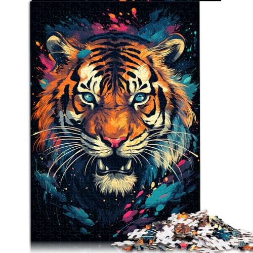 2000-teiliges Puzzle, farbenfrohes psychedelisches Tiger-Papierpuzzle, für Erwachsene und Kinder ab 12 Jahren, Geschenk zum Geburtstag. Größe: 70 x 100 cm. von LZYANG