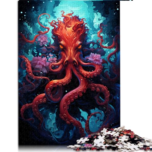 2000-teiliges Puzzle, psychedelisches, farbenfrohes Oktopus-Kunstpapier-Puzzle, für Erwachsene und Kinder ab 12 Jahren, anspruchsvolles Spiel, Größe: 70 x 100 cm von LZYANG