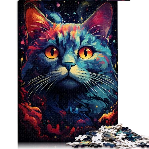 2000-teiliges Puzzle, seltsames psychedelisches Papierpuzzle mit Kleiner schwarzer Katze, für Erwachsene und Jugendliche ab 12 Jahren, anspruchsvoll. Größe: 70 x 100 cm. von LZYANG