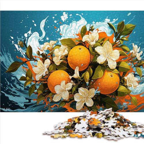 2000-teiliges Puzzle, vollständige Abbildung von orangefarbenen Blumen, Papierpuzzle, für Teenager und Kinder, lustige Puzzlespiele. Größe: 70 x 100 cm. von LZYANG