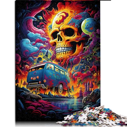 2000-teiliges Puzzle-Spielzeug, farbenfrohes psychedelisches Totenkopf-Papierpuzzle, für Erwachsene und Kinder ab 12 Jahren, pädagogisches Spiel und herausforderndes Spielzeug. Größe: 70 x 100 cm. von LZYANG