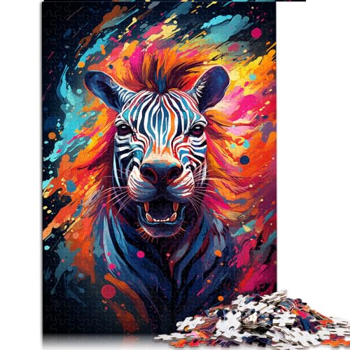 2000-teiliges Puzzle für Erwachsene, Farbgemälde eines Zebra-Papierpuzzles, für Erwachsene und Kinder, Stressabbau. Größe: 70 x 100 cm von LZYANG