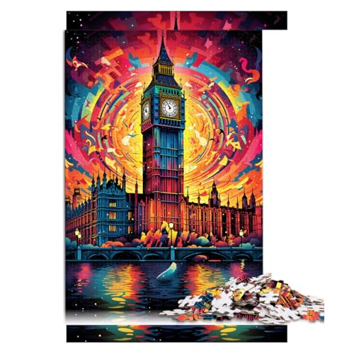 2000-teiliges Puzzle für Erwachsene, Lernspiele, Big Ben, Britisches Papierpuzzle, für Erwachsene und Kinder ab 12 Jahren, Lernpuzzle, Familienspiel, Größe: 70 x 100 cm von LZYANG