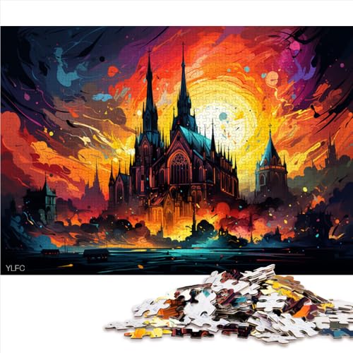 2000-teiliges Puzzle für Erwachsene, Papierpuzzle mit wunderschönen bunten Gebäuden, geeignet für Erwachsene und Jugendliche ab 12 Jahren, Denkspiel, Größe: 70 x 100 cm von LZYANG