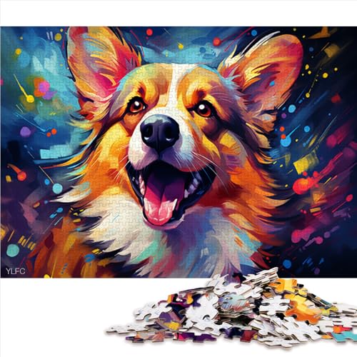 2000-teiliges Puzzle für Erwachsene, farbenfrohes Corgi-Hunde-Papierpuzzle, für Erwachsene und Familien, Holzpuzzle für Familienspiele und zur Heimdekoration. Größe: 70 x 100 cm. von LZYANG