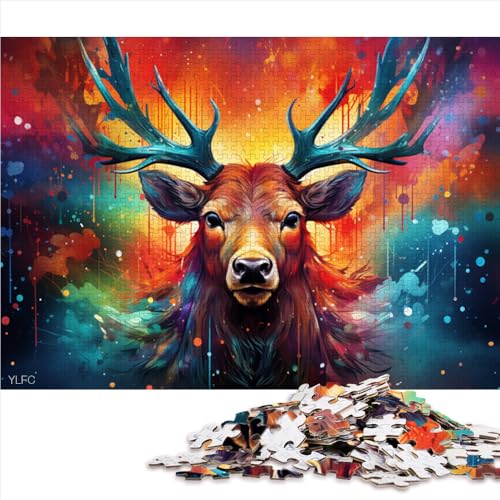 2000-teiliges Puzzle für Erwachsene, farbenfrohes Fantasy-Elch-Kunst-Papierpuzzle, für Erwachsene und Kinder ab 12 Jahren, Denkspiel-Spielzeug. Größe: 70 x 100 cm. von LZYANG