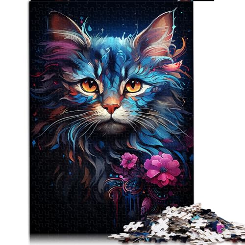 2000-teiliges Puzzle für Erwachsene, farbenfrohes Papierpuzzle mit märchenhafter Blauer Katze, für Erwachsene und Kinder ab 12 Jahren, Lernspielzeug, Familienspiele. Größe: 70 x 100 cm. von LZYANG