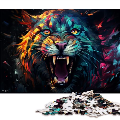 2000-teiliges Puzzle für Erwachsene, farbenfrohes Tiger-Papierpuzzle, für Teenager und Kinder, tolles Geschenk für Erwachsene. Größe: 70 x 100 cm. von LZYANG