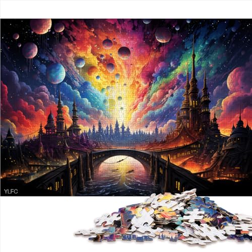 2000-teiliges Puzzle für Erwachsene, farbenfrohes psychedelisches Stadt-Papierpuzzle, Geschenk für Erwachsene, Lernspiel. Größe: 70 x 100 cm. von LZYANG