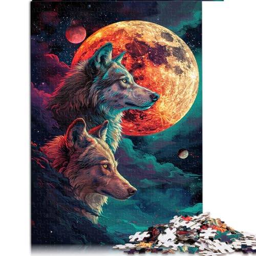 2000-teiliges Puzzle für Erwachsene, psychedelisches, farbenfrohes Wolf-Papierpuzzle, für Erwachsene und Familien, Denksportaufgaben für Erwachsene. Größe: 70 x 100 cm. von LZYANG