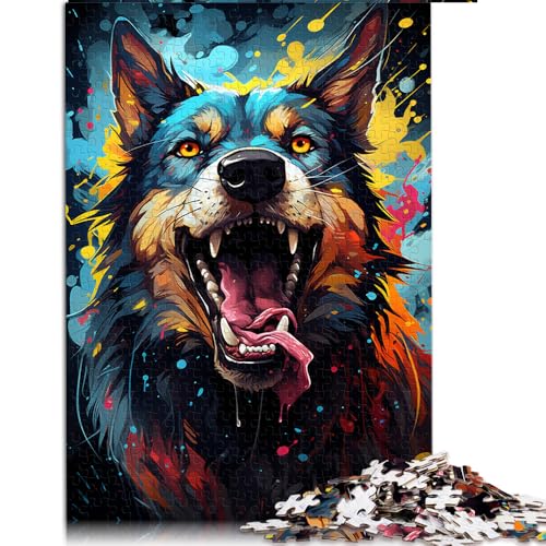 2000-teiliges Puzzle für Erwachsene, volle Psychedelia von schwarzäugigen Hunden, Papierpuzzle, für Erwachsene und Kinder ab 12 Jahren, Denkspiel, Größe: 70 x 100 cm von LZYANG