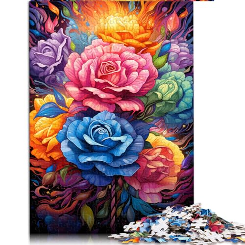 2000-teiliges Puzzle für Erwachsene und Kinder, psychedelisches Farbgemälde mit Rosen, Papierpuzzle, für Erwachsene und Kinder, Heimdekoration. Größe: 70 x 100 cm. von LZYANG