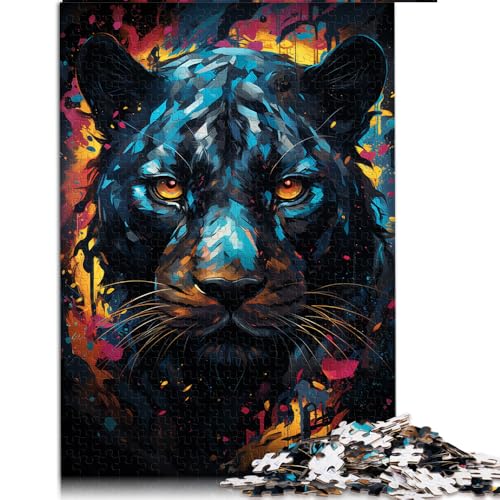 2000-teiliges Puzzlespiel, farbenfrohes Papierpuzzle mit schwarzem Panther und Sternen, für Erwachsene und Kinder, Lernspiel, Größe: 70 x 100 cm von LZYANG