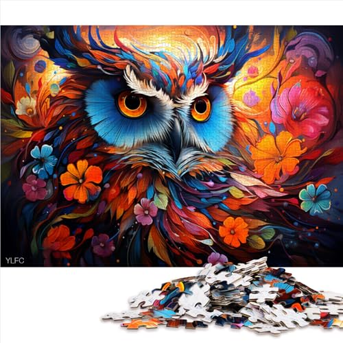 Lustiges Puzzle für Erwachsene mit 1000 Teilen, Holzpuzzle „Fantasy Planet Owl“, für Jugendliche und Erwachsene, Lernspiel und herausforderndes Spielzeug. Größe: 52 x 38 cm. von LZYANG