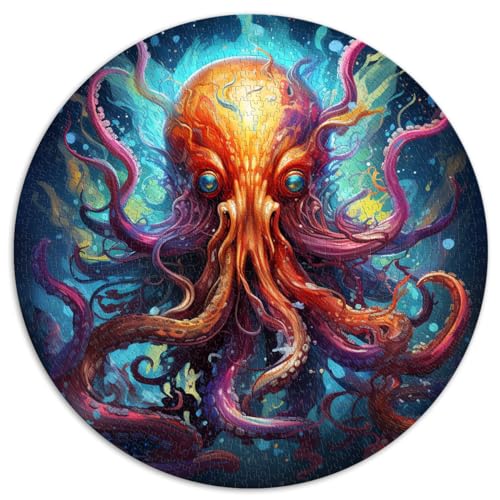 Lustiges Puzzle für Erwachsene mit 1000 Teilen, Oktopus, runde Puzzles, für Erwachsene und Kinder, Papppuzzles, Lernspiele, Heimdekorationspuzzle. Größe: 67,5 x 67,5 von LZYANG