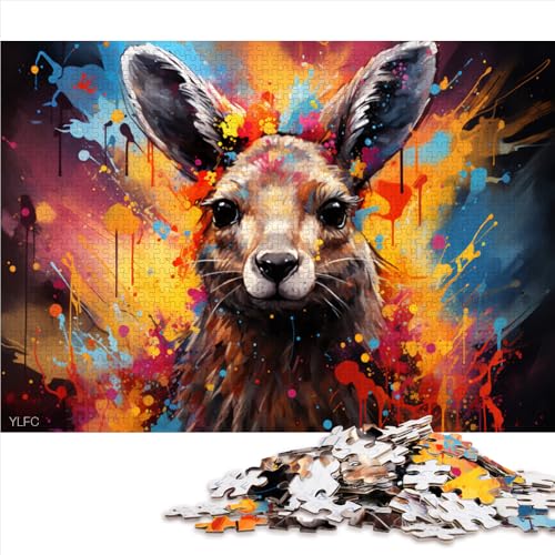 Lustiges Puzzle für Erwachsene mit 1000 Teilen, farbenfrohes Känguru-Mal-Papierpuzzle, für Erwachsene und Kinder ab 12 Jahren, Lernspiel für Erwachsene und Kinder, Größe: 50 x 75 cm von LZYANG