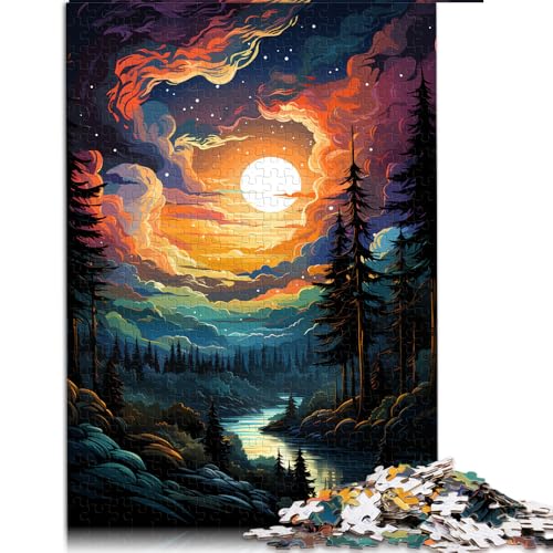 Lustiges Puzzle für Erwachsene mit 1000 Teilen, farbenfrohes Psychedelia-Puzzle in Lappland, Papierpuzzle für 12-Jährige, unmögliches Puzzle, Größe: 50 x 75 cm von LZYANG