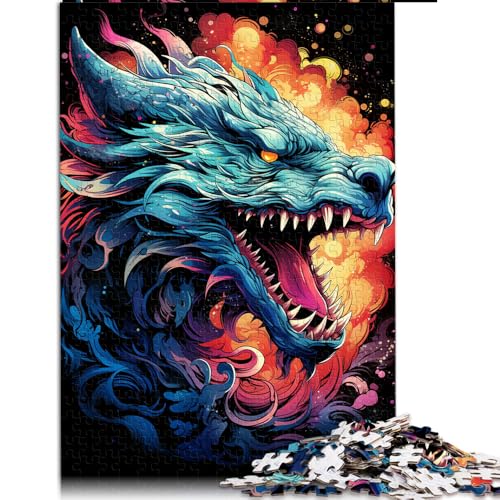 Lustiges Puzzle für Erwachsene mit 2000 Teilen, psychedelisches, farbenfrohes Drachen-Papierpuzzle, für Erwachsene und Kinder ab 12 Jahren, Puzzle Größe: 70 x 100 cm. von LZYANG