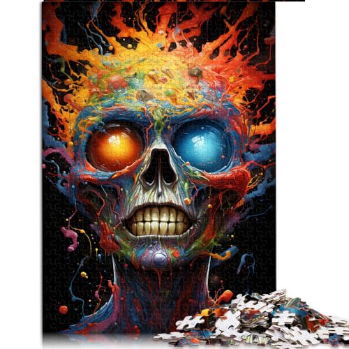 Lustiges Puzzle für Erwachsene mit 2000 Teilen, psychedelisches Farbgemälde mit Totenkopf-Papierpuzzle, für Erwachsene und Kinder ab 12 Jahren, Heimkunstdekor, Größe: 70 x 100 cm von LZYANG